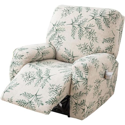 CRFATOP Recliner Slipcovers with Arms 4 Pieces Lazyboy Recliner Chair Cover Non Slip Recliner Slip Covers for Recliner Chair with Storage Pockets Furniture Protector for Living Room