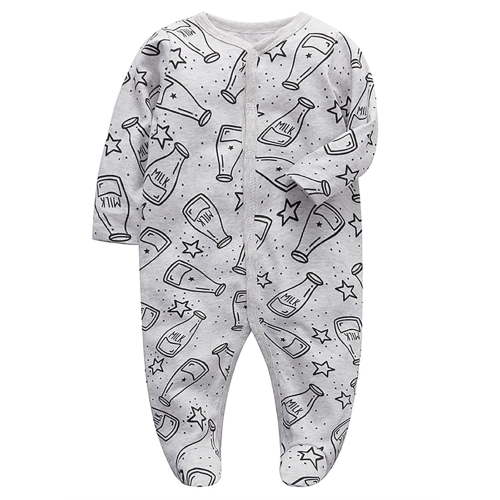 ATAIKU Infant Baby Boys' Sleep and Play Footed Pajamas One-Piece Sleeper Button Romper Jumpsuit Cotton PJs For Newborn