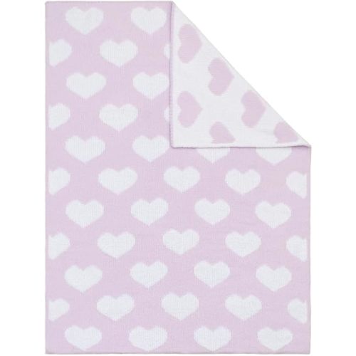 Living Textiles Purple Hearts Chenille Soft Baby Blanket Reversible Premium Cozy Fabric for Best Comfort - for Infant,Toddler,Newborn,Nursery,Boy,Unisex,Throw,Crib,Stroller,Gift, Purple Heart 40x30