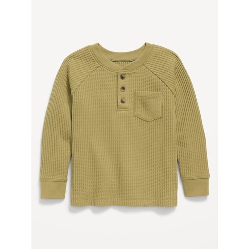 Long-Sleeve Henley Waffle-Knit Pocket T-Shirt for Toddler Boys