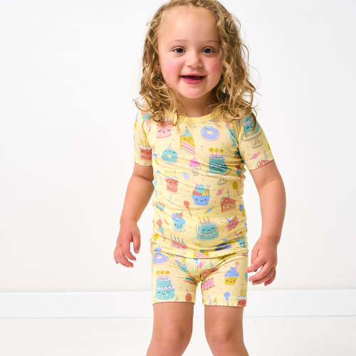 Frosted Fun Two-Piece Short Sleeve & Shorts Pajama Set | Little Sleepies