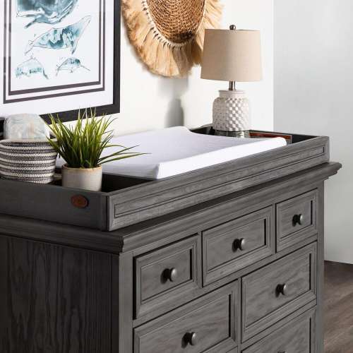 Oxford Baby Glenbrook Changing Topper in Graphite Gray