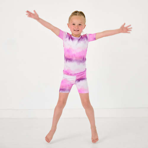 Pink Cosmic Mist Two-Piece Short Sleeve & Shorts Pajama Set | Little Sleepies