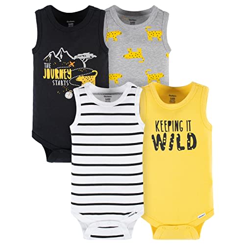 Gerber Baby Boys 4-pack Sleeveless Onesies Bodysuit