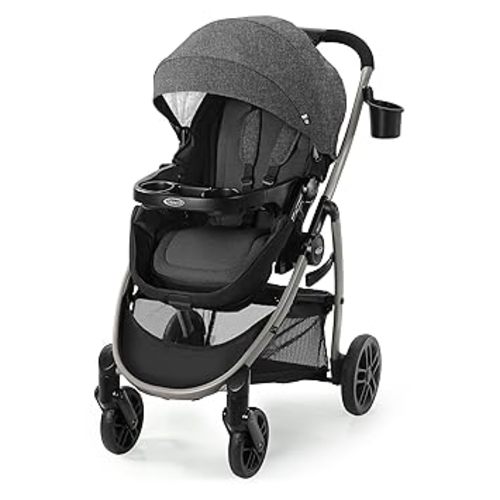 Graco Modes Pramette Stroller, 3-in-1 Baby Stroller, 3 Modes: Infant Car Seat Carrier (Car Seat Not Included), Infant Pramette to Toddler Stroller with Reversible Seat and One-Hand Fold, Redmond