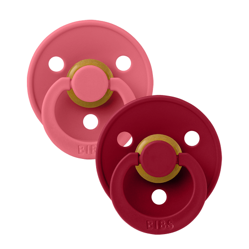 BIBS Colour 2 Pack Pacifiers - Coral and Ruby – Bibsworld store US