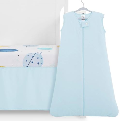 Evolur Buybuy Baby Arctic Blue & Space Print 3 Piece Mini Crib Bedding Set, Machine Washable, Soft and Breathable Toddler Bedding Set, Includes Fitted Sheet, Comfortor and Crib Skirt