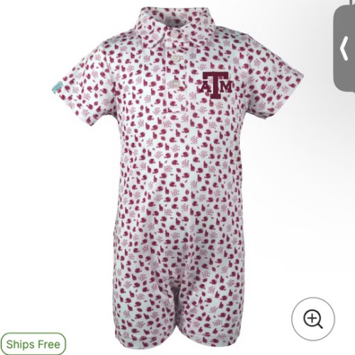 Infant Garb White Texas A&M Aggies Earnest Polo Romper