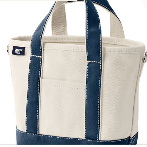 Medium 5 Pocket Open Top Canvas Tote Bag | Lands' End