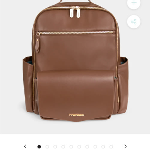 Peek-A-Boo Vegan Leather Diaper Bag Backpack 2.0 in Toffee