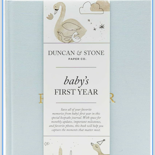 Baby First Year Book - Heirloom Keepsake Baby Memory Book to Record Important Milestones, Photos & More - Pregnancy Books (Sky Blue,112 Pages)