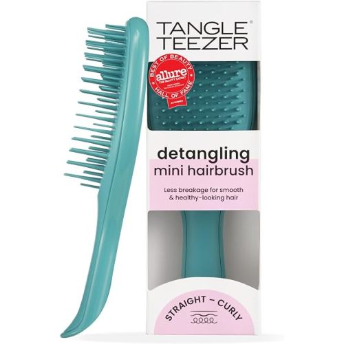 Tangle Teezer Ultimate Detangler Brush, Eliminates Knots & Reduces Breakage, Travel-Size Mini Hair Brush for Straight to Wavy Hair Types, Transformative Teal