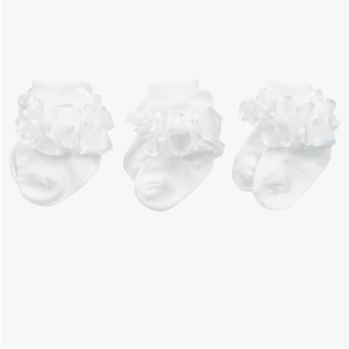 Jefferies Socks Baby Girls' Frilly Lace 3 Pair Pack Socks