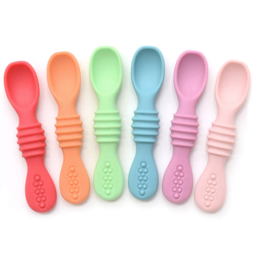 Silicone Chew Spoon Set - Rainbow