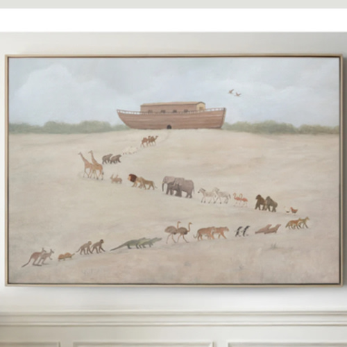 Noah’s Ark | Christian Canvas Wall Art | Soft Neutral Palette of Peace – Christian Modern