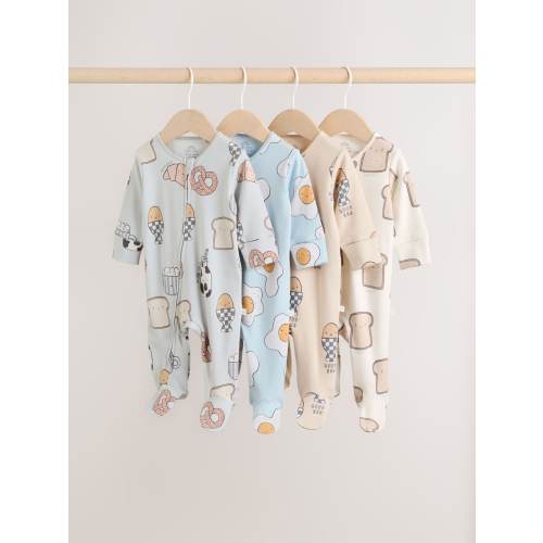 Minerals 4 Pack Two Way Zip Baby Sleepsuits (0mths-2yrs)