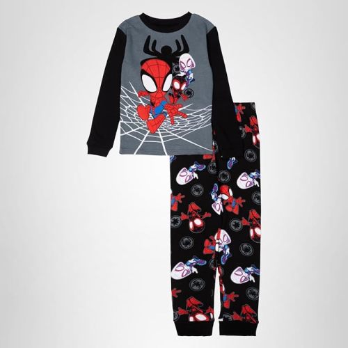 Marvel Boys' 2-piece Snug-fit Cotton Matching Holiday Pajama Set, Soft & Cute for Kids