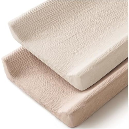 2-Pack Muslin Baby Changing Pad Covers, 32" x 16"