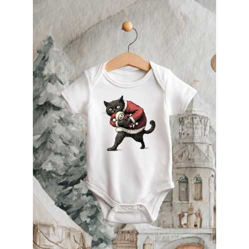 Icelandic Yule Cat Baby Short Sleeve One Piece | Original Design | Baby Bodysuit | Baby Shower Gift | Onesie | Gender Neutral