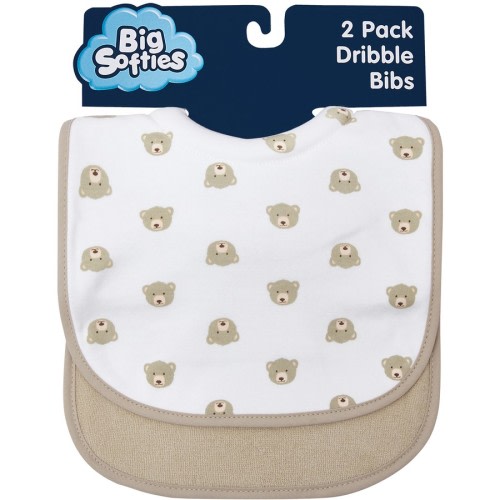 Big Softies Baby Dribble Bibs 2 Pack - Assorted* - Size Onesize