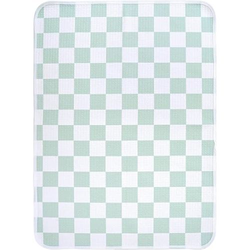 haakaa Waterproof Changing Pad Liners, 100% Cotton, Soft & Breathable (1pc, 19.5" x 27.5" Checkered Days)