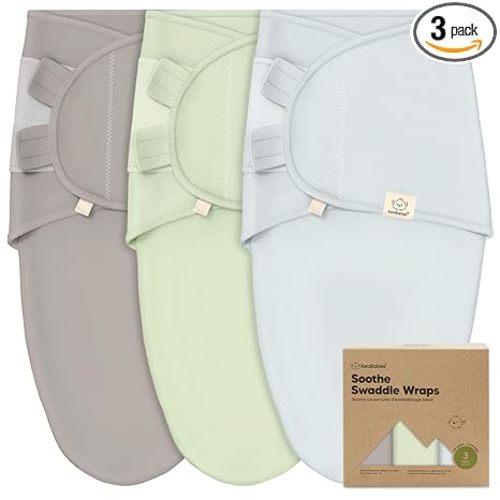 3-Pack Organic Baby Swaddle Sleep Sacks - Swaddles for Newborns, Infant 0-3 Months, Baby Girls, Boys, Soft & Snug Newborn Sleep Sack, Nursery Swaddling Blankets (Ripple, OS)
