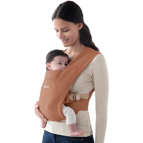 Ergobaby Embrace Baby Carrier Newborn to Toddler - Lightweight Ergonomic Baby Carriers - Cozy Essentials (7-25 Pounds), Ponte Knit, Canyon Clay