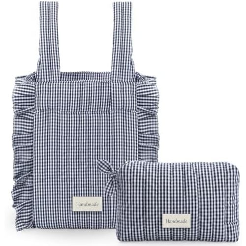 Abbylike Plaid Stroller Bag with Detachable Handle Drawstring Pocket Includes Mini Pouch Universal for Strollers
