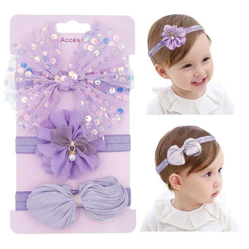 Dalrosia Baby Girl Bows Headband Chiffon Flower Hairband for Newborn Infant Toddler Soft Elastic Hair Bow Accessories for Baby Birthday Party