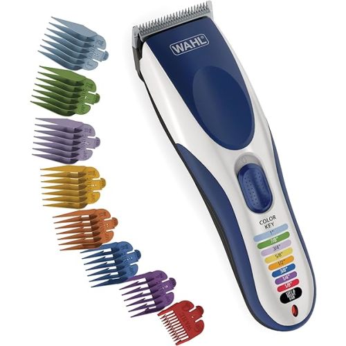 Wahl Color Pro Cordless Rechargeable Hair Clipper & Trimmer – Easy Color-Coded Guide Combs - for Men, Women, & Children – Model 9649P
