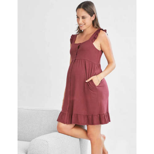 Grace Labor & Nursing Nightgown | Burgundy