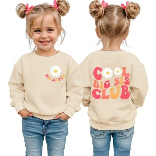 Big Sister Sweatshirt for Toddler Baby Girls Big Sis Pullover