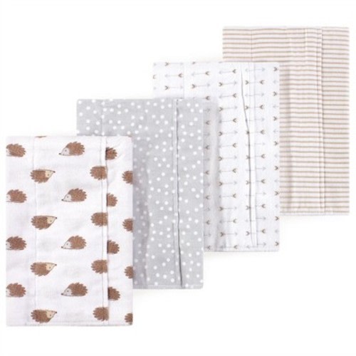 Luvable Friends Hudson Baby Infant Flannel Burp Cloths 4pk, Forest Hedgehogs