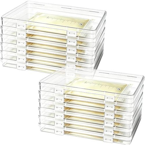 12 Pcs Clear Flat Breast Milk Freezer Storage Organizer,Space Saving Breastmilk Storage Tray,Breastmilk Freezer Flat Storage Containers for Breastfeeding Bag Organization,7.5 x 5.1 x 0.7 in