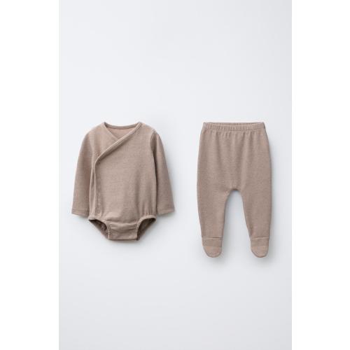 MELANGE BODYSUIT AND LEGGINGS PACK - Pink marl | ZARA United States