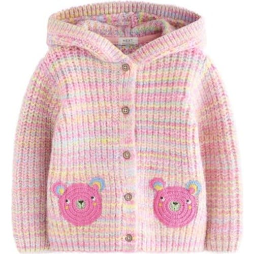 Kids' Bear Pocket Hooded Cardigan