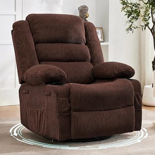 Garvee Rocking Recliner Chair for Adults Wide 360° Swivel Rocker