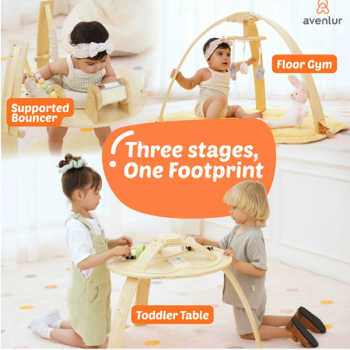 Ivy | 3-in-1 Baby Bouncer,  Gym & Toddler Activity Table