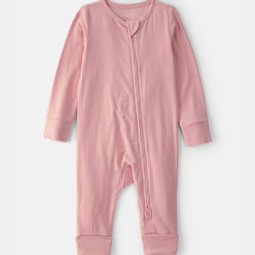 Baby Girl 2-Way Zip PurelySoft Sleeper - Pink | Carter’s Oshkosh Canada