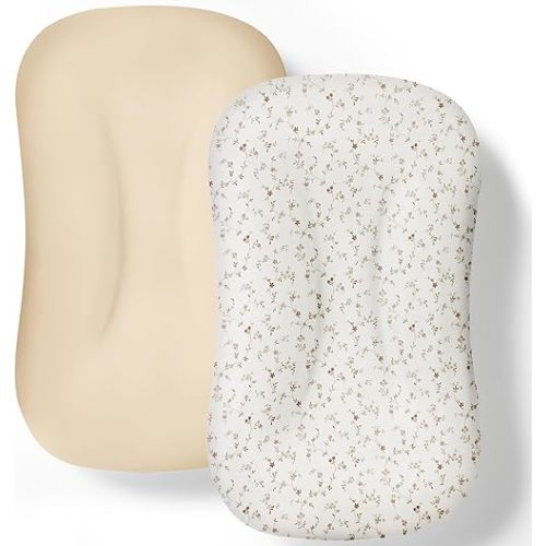 Baby Lounger Cover 2 Pack - Silky Soft and Breathable Infant Lounger Cover, Newborn Lounger Slipcover for Baby Boys Girls, Fits Cpzzkq & Most Loungers, Cover Only, White