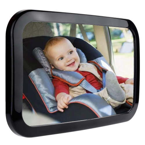 Zacro Baby Car Mirror for Baby Back Seat Rear View Monitor, Super Clear Wide View with Shatterproof 360° Rotatable, Black