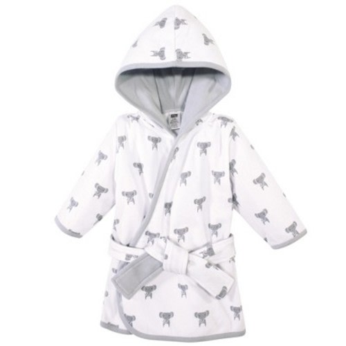 Hudson Baby Infant Unisex Cotton Rich Bathrobe, Modern Elephant, 0-9 Months