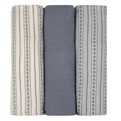 Baby Boy Muslin Swaddle Blanket 3-Pack | Jersey Cotton | Linear Tulip | Ely's & Co – Ely's & Co.