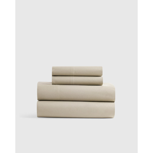 Organic Crisp Percale Sheet Set in Toffee