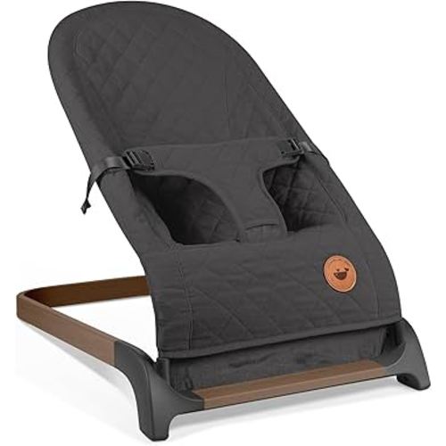 ANGELBLISS Baby Bouncer, Portable Bouncer Seat for Babies, Infants Bouncy Seat with Cotton Fabric, Natural Vibrations (Anthracite)