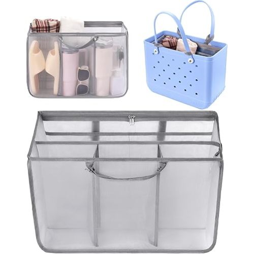 OUTXE Beach Bag Organizer Compatible with X Large Bogg Bag Accessories Inserts, Lightweight Mesh Insert Divider Pouch for Original XL Bogg Bags, Beach Tote Bags Insert for Organizing