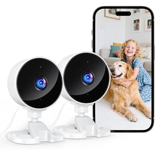 YOTON Indoor Security Camera 2.4GHz 2pcs, Baby Monitor, Pet Camera, Dog Cam, Night Vision, 2-Way Audio, Motion Detection, Works w/Alexa, Subscription Free Local Storage or Optional Cloud