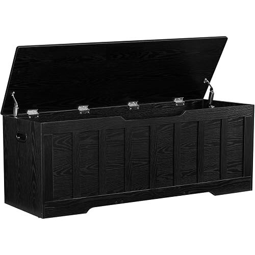 51.2" Storage Chest Extra Large,Wooden Storage Bench,Black