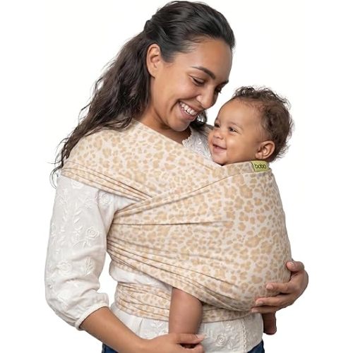 Boba Baby Wrap Carrier – Original Baby Sling Carrier for Newborns (7–35 lbs), Soft, Secure, Hands-Free & Ergonomic, Ideal for Comfortable Bonding, New Parents (Sand Leopard)