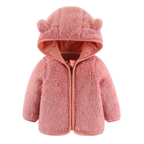 skpabo Toddler Girls Boys Cute Jacket Bear Ear Hoodie Sweater Zip Up Teddy Fuzzy Warm Coat Baby Winter Outwear Clothes Pink 6-12 Months